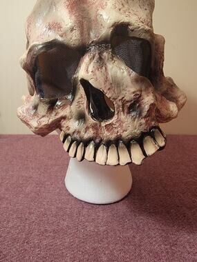 Vintage 2006 Disguise Skull Latex Mask Skeleton Horror Halloween Costume